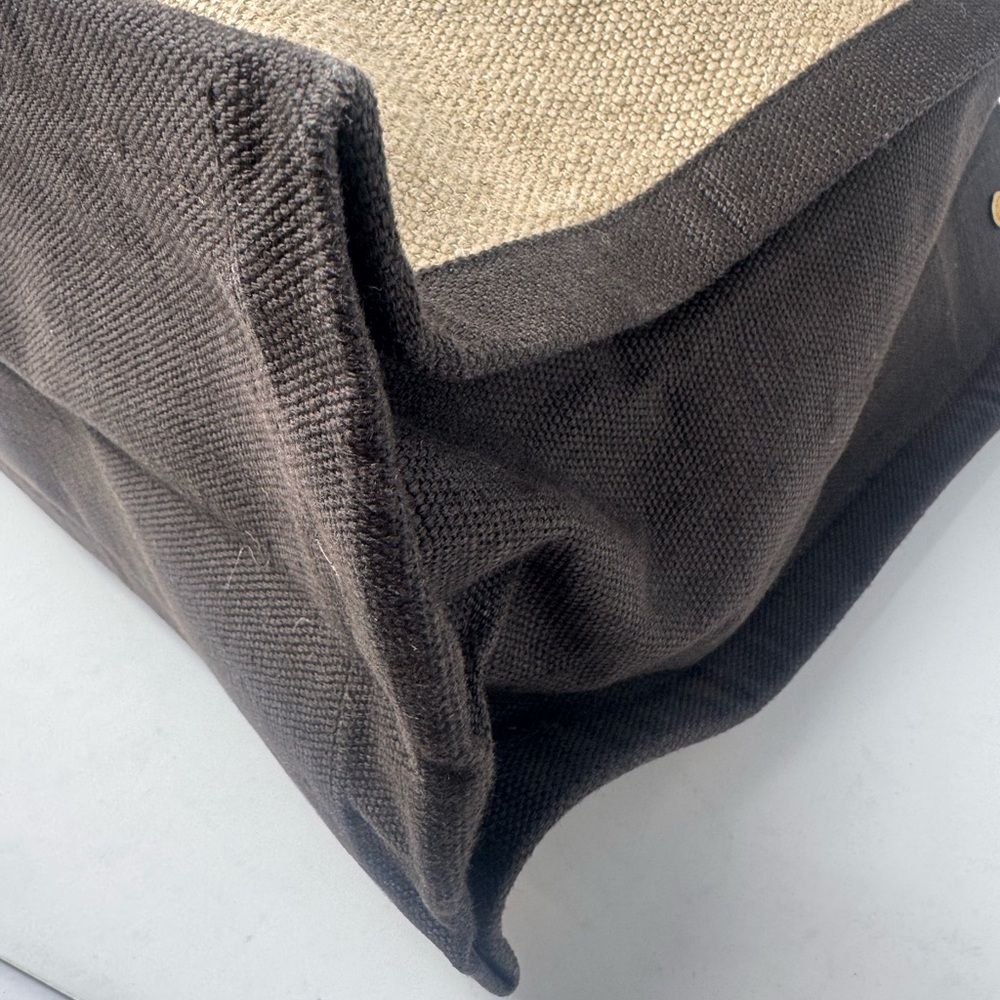 💯 Authentic SAINT LAURENT Linen Calfskin Rive Gauche Tote Natural - Picture 8 of 9